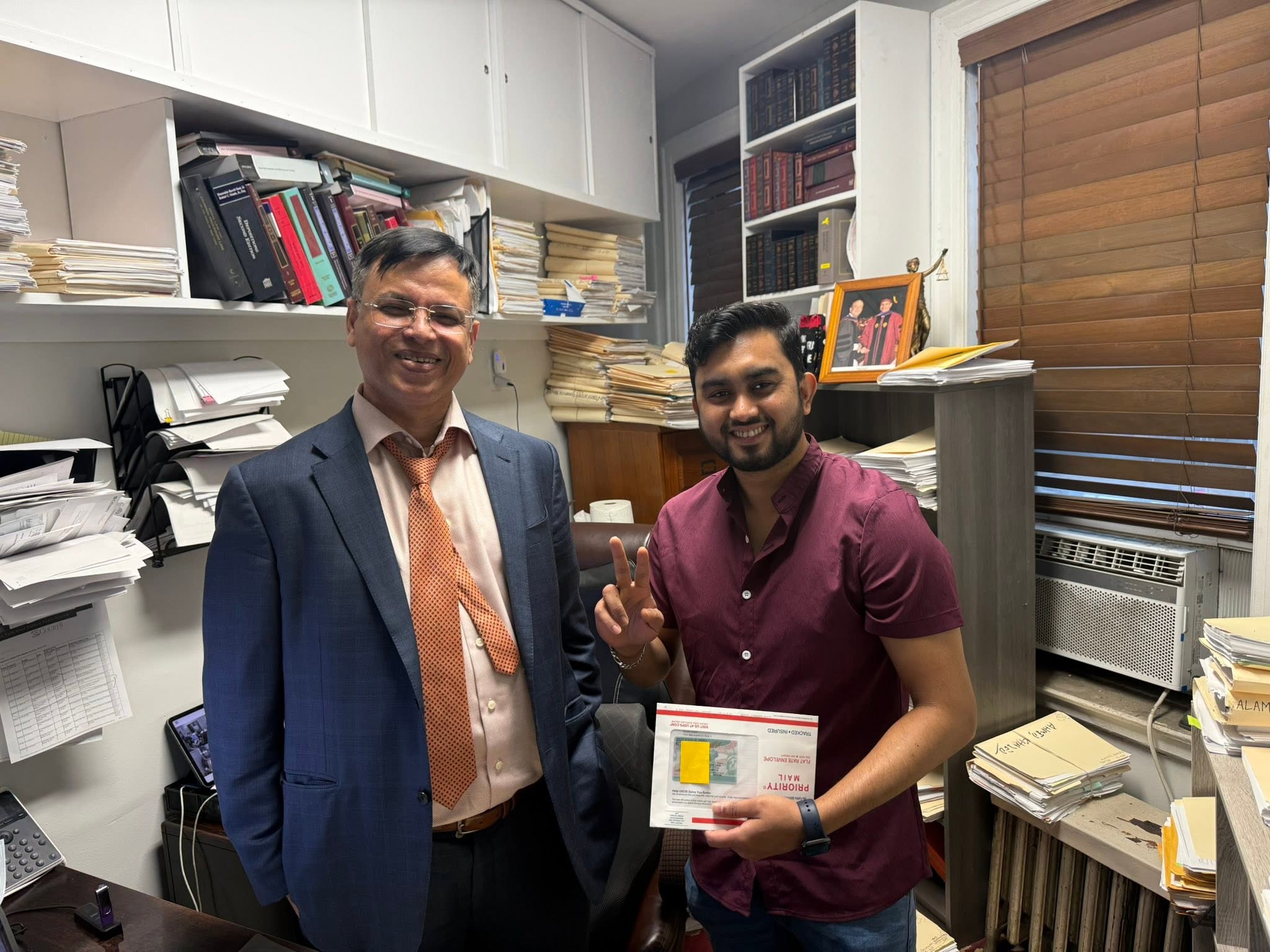 Happy Client Receiving Green Card